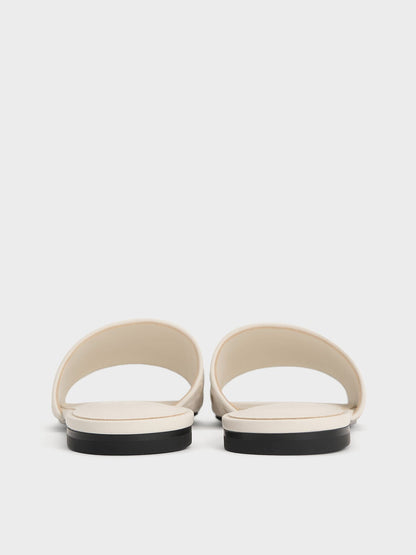 CHARLES & KEITH Recommended | Ivette Woven Slide Sandals - Chalk