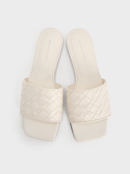 CHARLES & KEITH Recommended | Ivette Woven Slide Sandals - Chalk