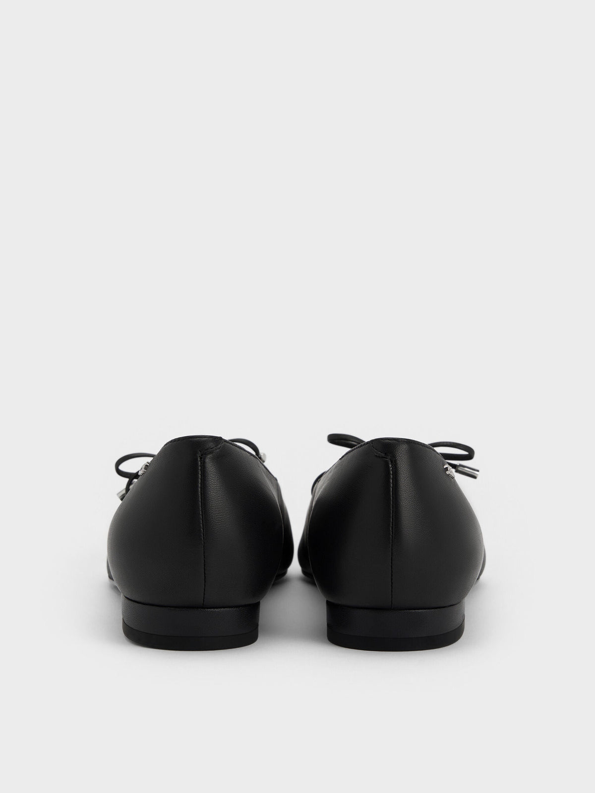 CHARLES & KEITH Top Pick | Jianna Leather Lace-Tie Flats - Black