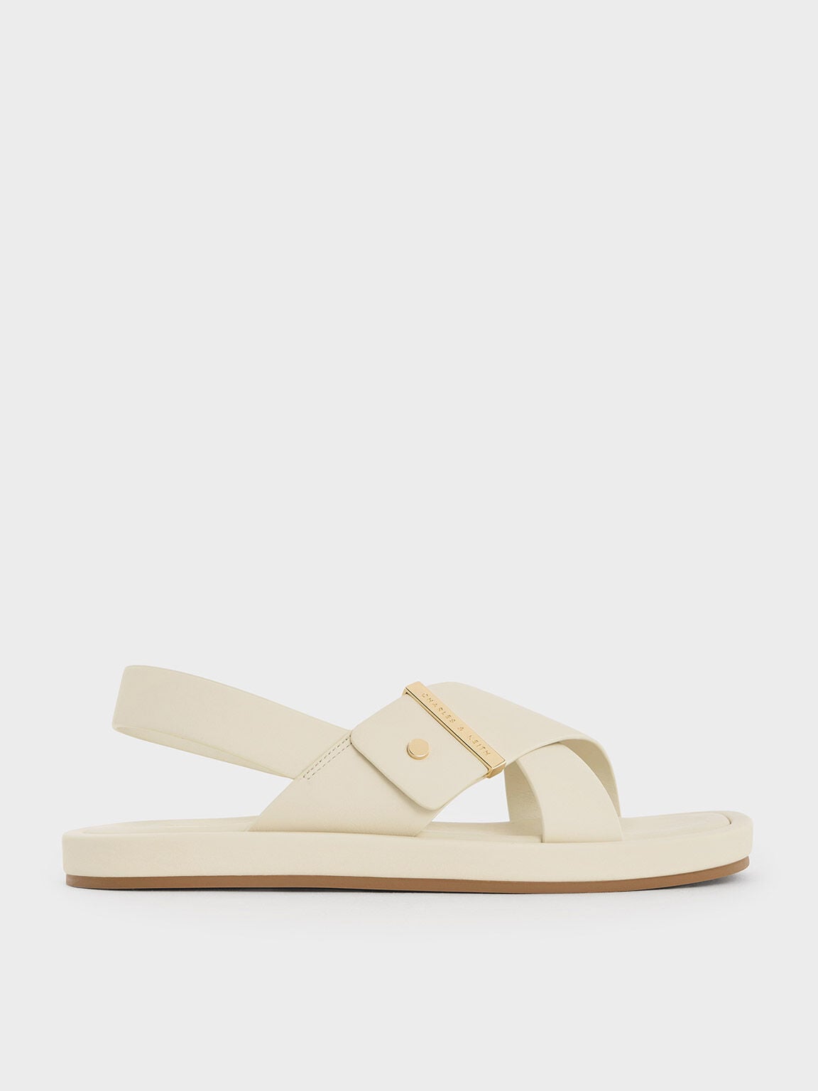CHARLES & KEITH Deals | Audra Crossover Slingback Sandals - Chalk