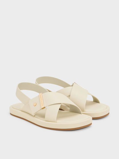 CHARLES & KEITH Deals | Audra Crossover Slingback Sandals - Chalk