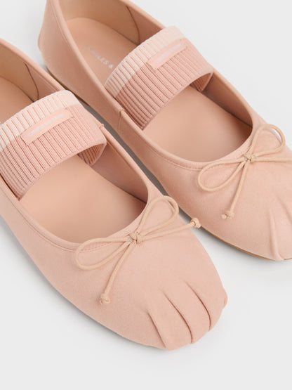 CHARLES & KEITH Smart Buy | Winona Faux Suede Mary Jane Flats - Blush