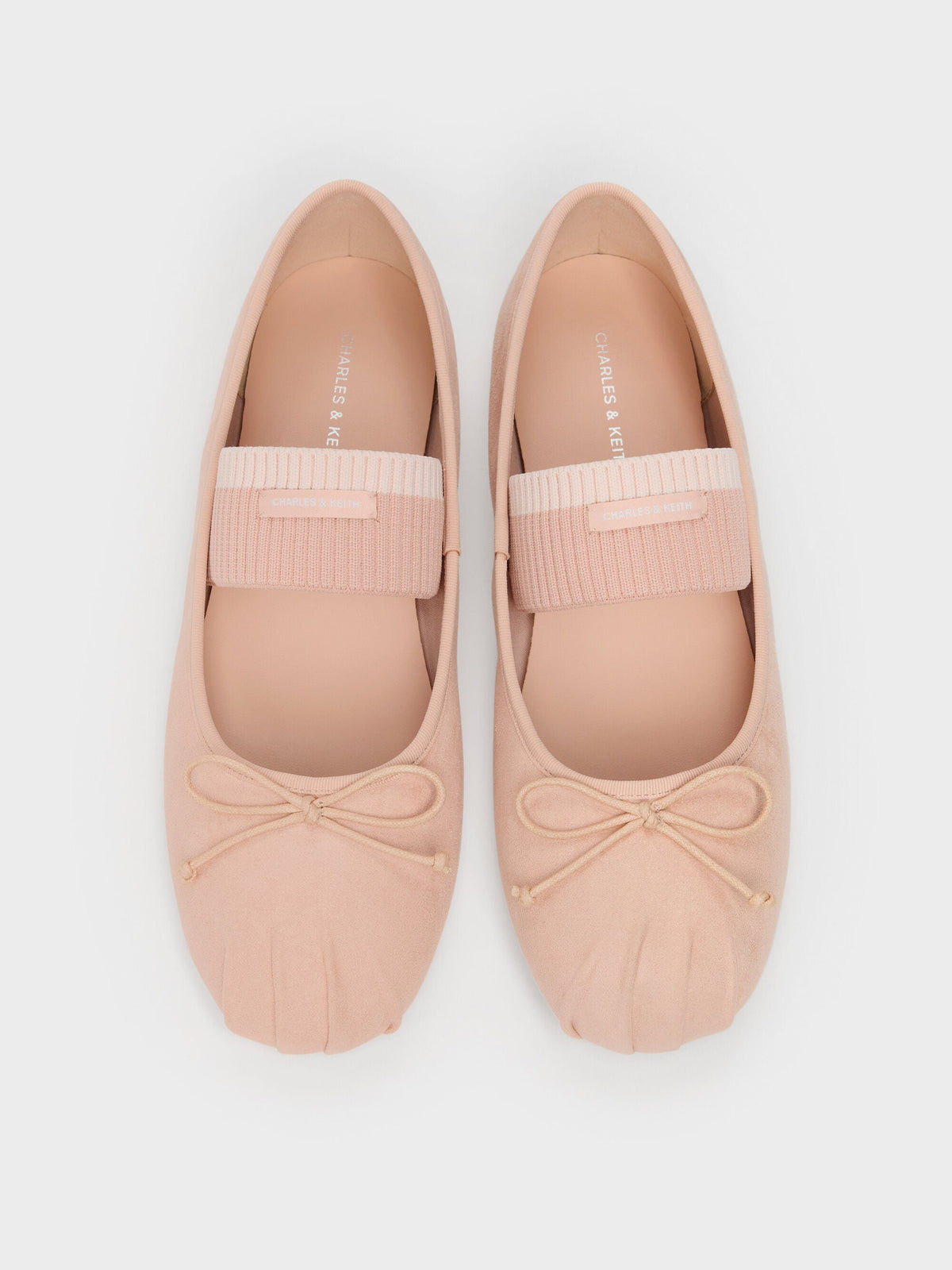 CHARLES & KEITH Smart Buy | Winona Faux Suede Mary Jane Flats - Blush
