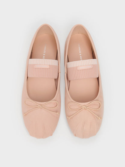 CHARLES & KEITH Smart Buy | Winona Faux Suede Mary Jane Flats - Blush