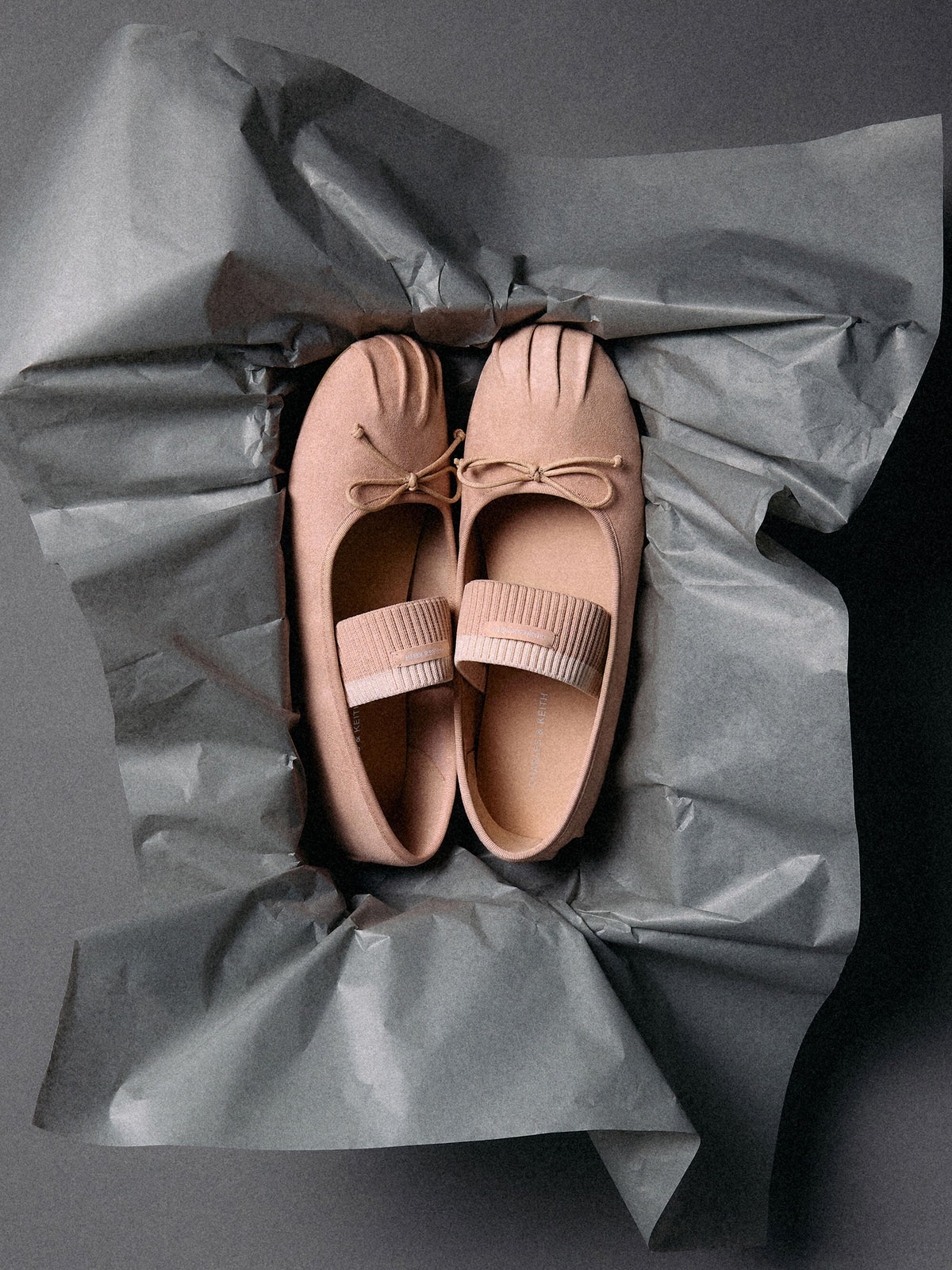 CHARLES & KEITH Smart Buy | Winona Faux Suede Mary Jane Flats - Blush