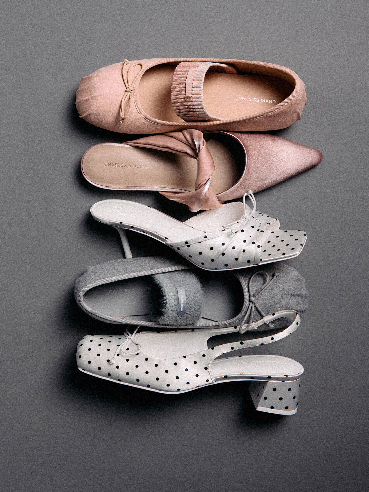CHARLES & KEITH Smart Buy | Winona Faux Suede Mary Jane Flats - Blush