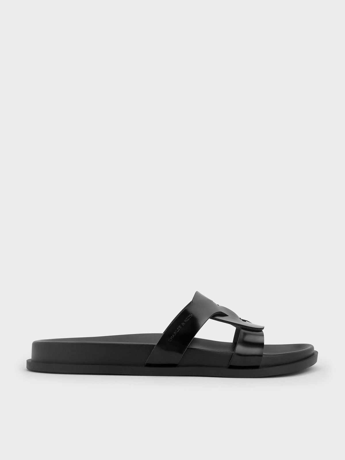CHARLES & KEITH Classic | Fannie Interwoven Slide Sandals - Black Box