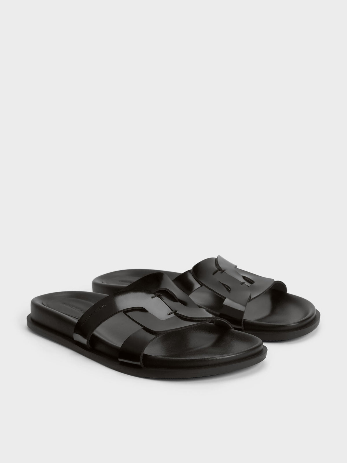 CHARLES & KEITH Classic | Fannie Interwoven Slide Sandals - Black Box
