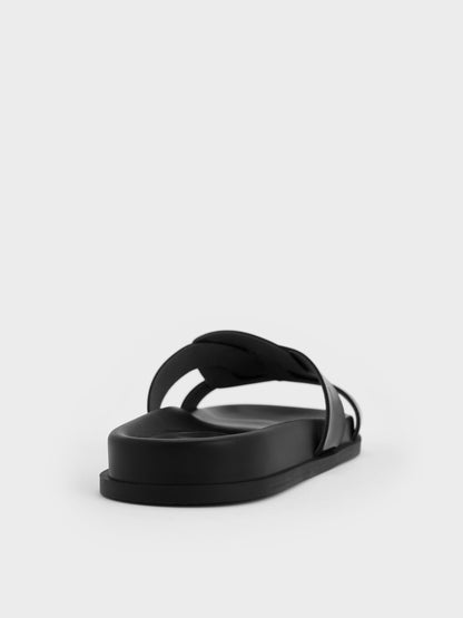 CHARLES & KEITH Classic | Fannie Interwoven Slide Sandals - Black Box