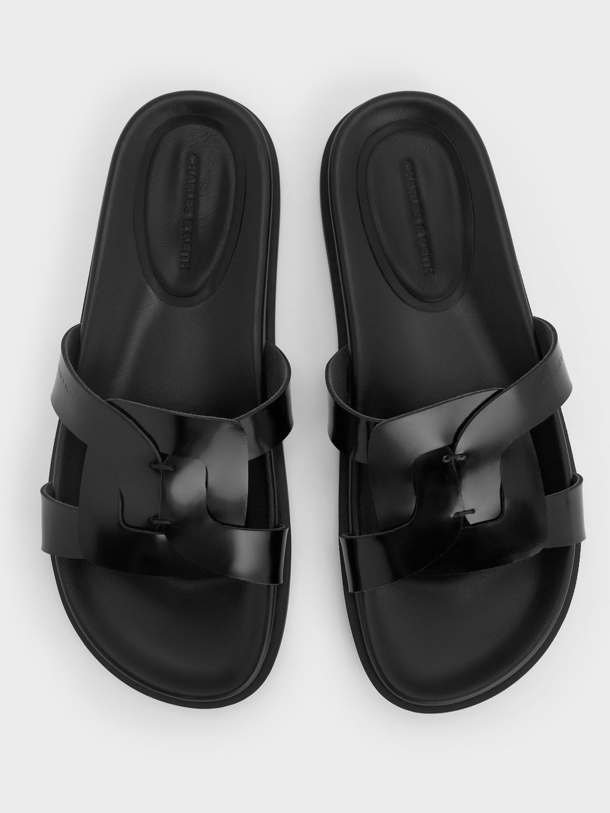 CHARLES & KEITH Classic | Fannie Interwoven Slide Sandals - Black Box