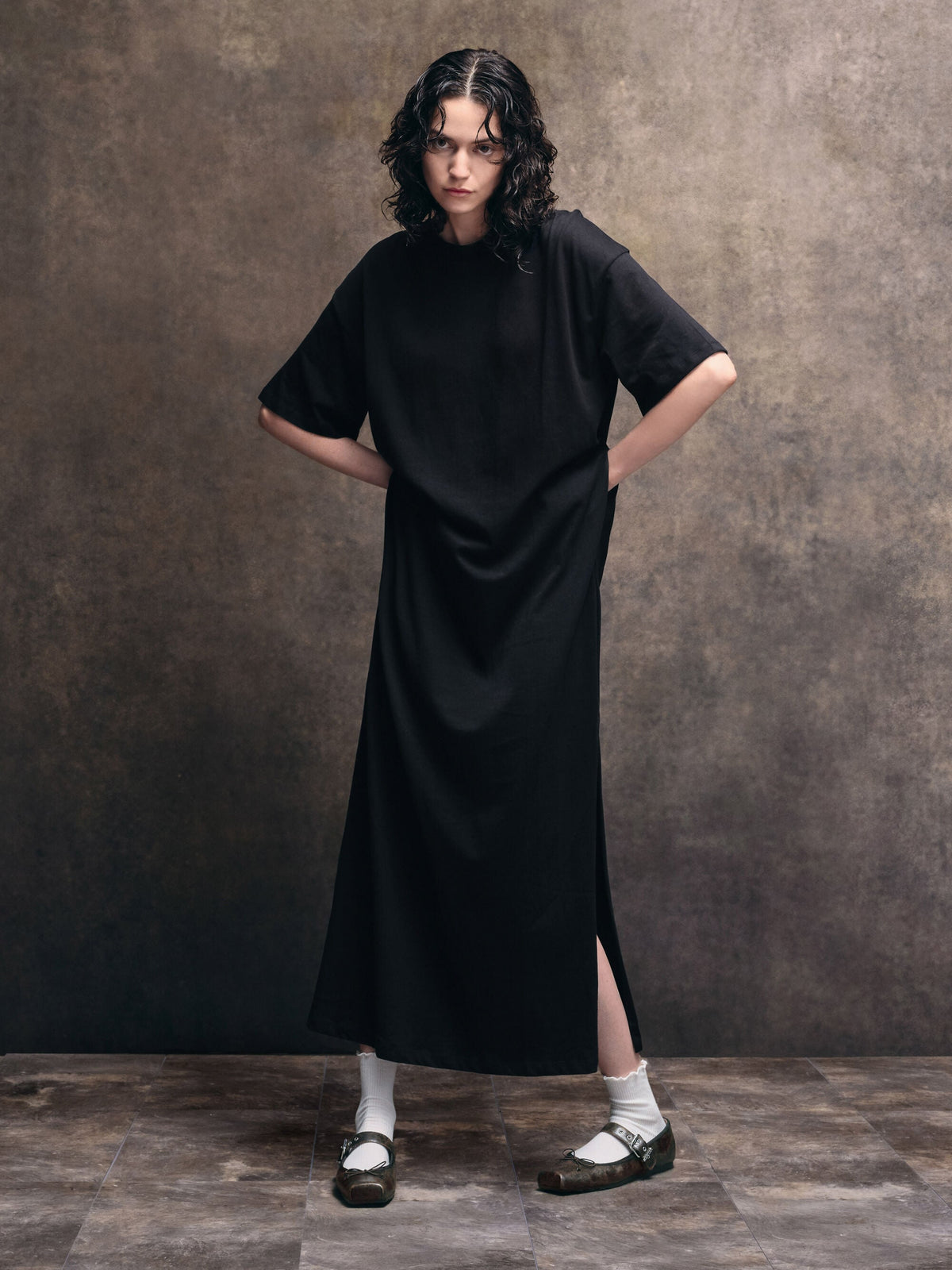 CHARLES & KEITH Top Pick | Myler Crinkle-Effect Bow Mary Janes - Dark Brown