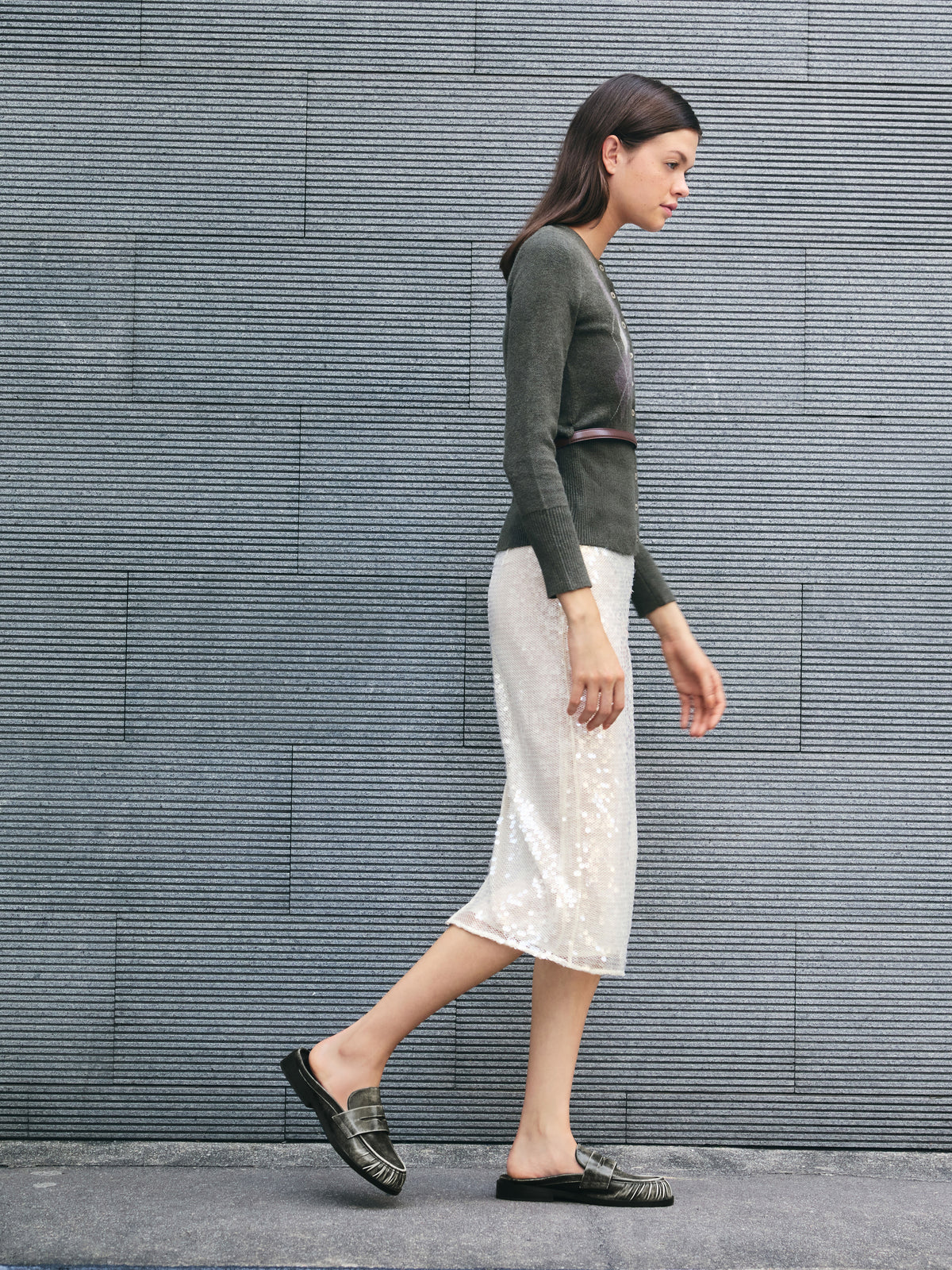 CHARLES & KEITH Customer Favorite | Dylan Penny Loafer Mules - Grey