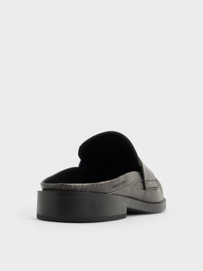 CHARLES & KEITH Customer Favorite | Dylan Penny Loafer Mules - Grey