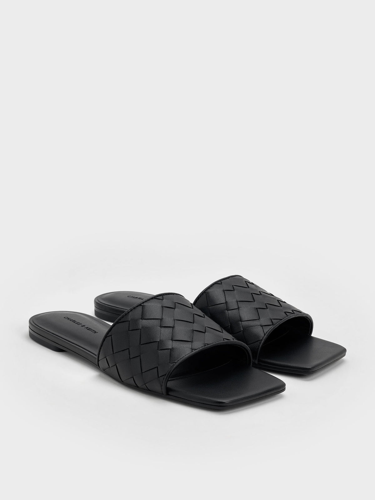 CHARLES & KEITH Premium | Ivette Woven Slide Sandals - Black