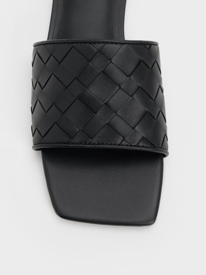 CHARLES & KEITH Premium | Ivette Woven Slide Sandals - Black
