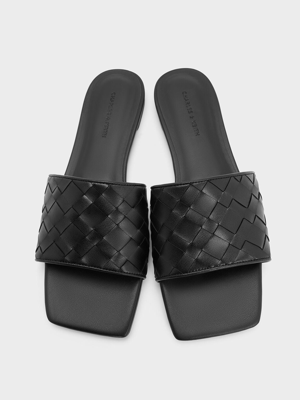 CHARLES & KEITH Premium | Ivette Woven Slide Sandals - Black