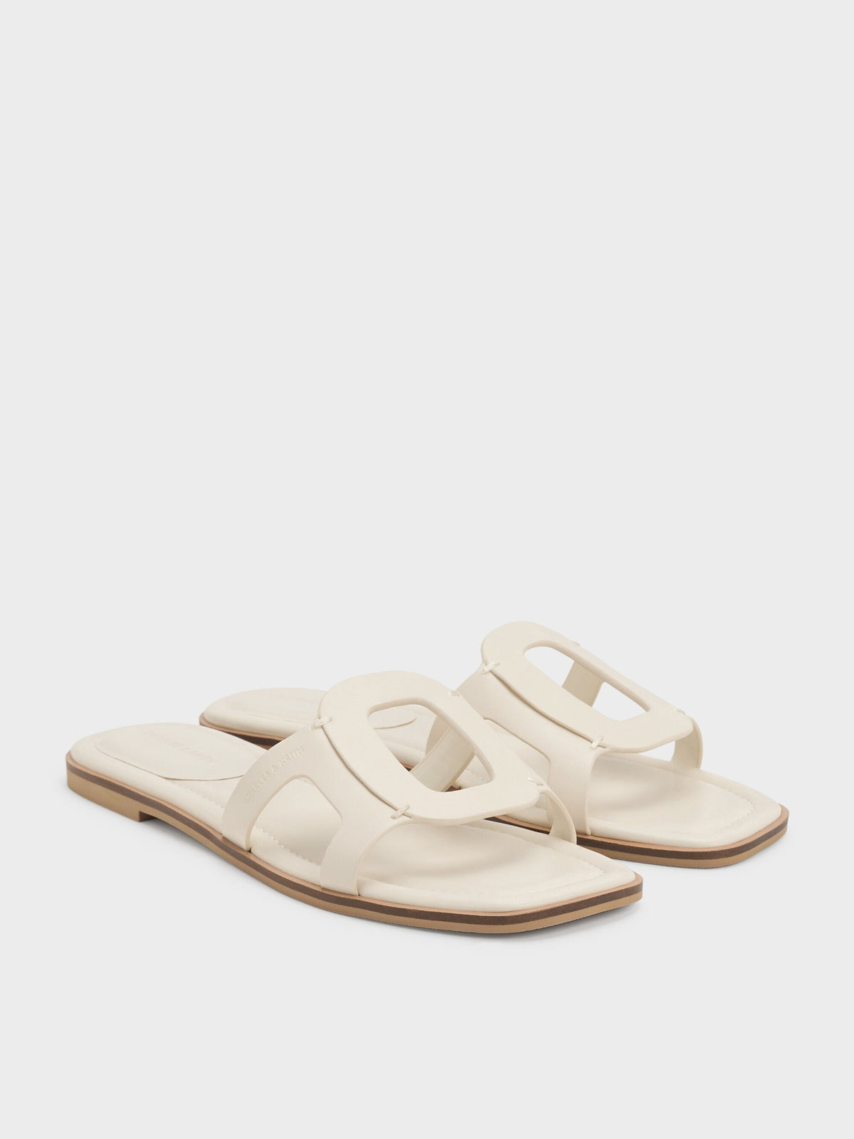 CHARLES & KEITH Sale | Easley Cut-Out Slide Sandals - Chalk