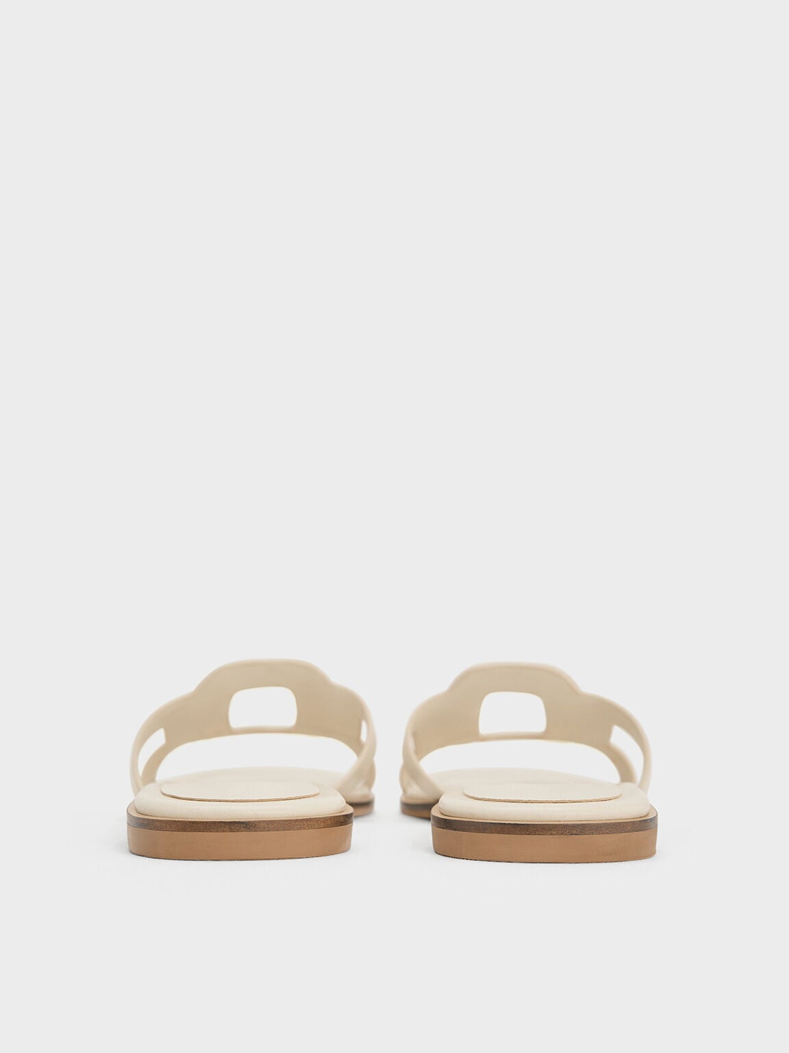 CHARLES & KEITH Sale | Easley Cut-Out Slide Sandals - Chalk