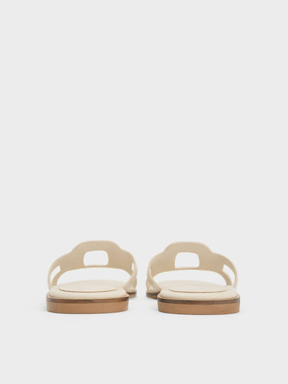 CHARLES & KEITH Sale | Easley Cut-Out Slide Sandals - Chalk