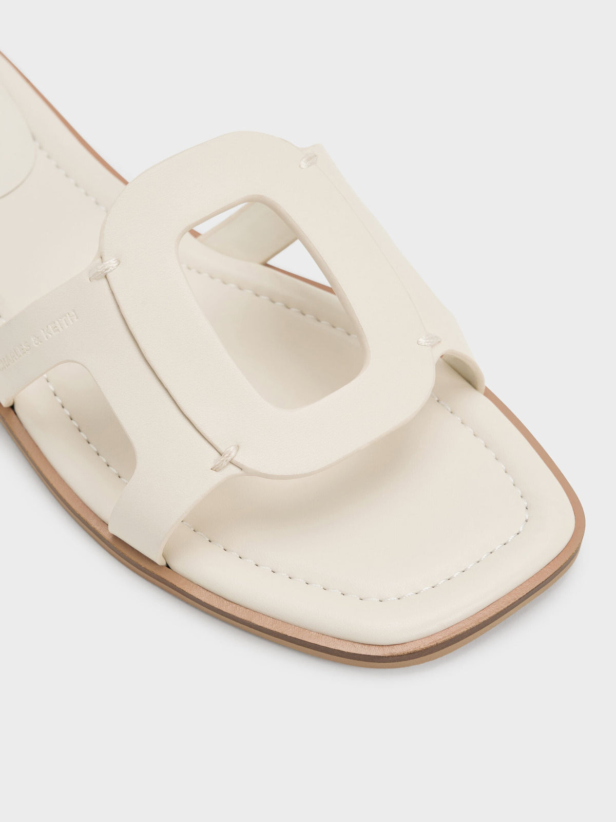 CHARLES & KEITH Sale | Easley Cut-Out Slide Sandals - Chalk