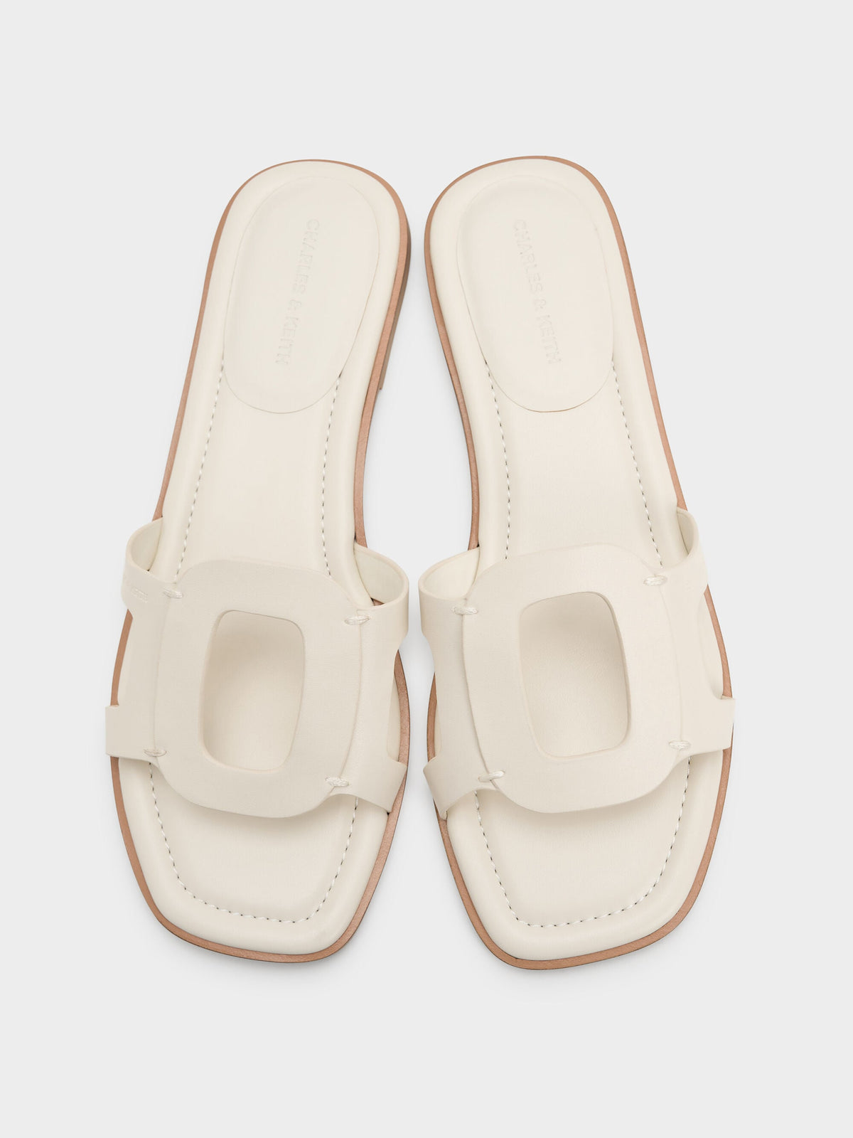 CHARLES & KEITH Sale | Easley Cut-Out Slide Sandals - Chalk