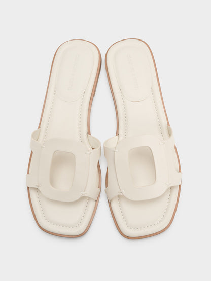 CHARLES & KEITH Sale | Easley Cut-Out Slide Sandals - Chalk