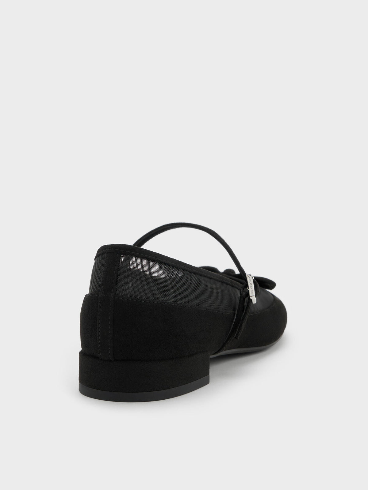 CHARLES & KEITH Trending | Mulligan Faux Suede & Mesh Mary Janes - Black Textured