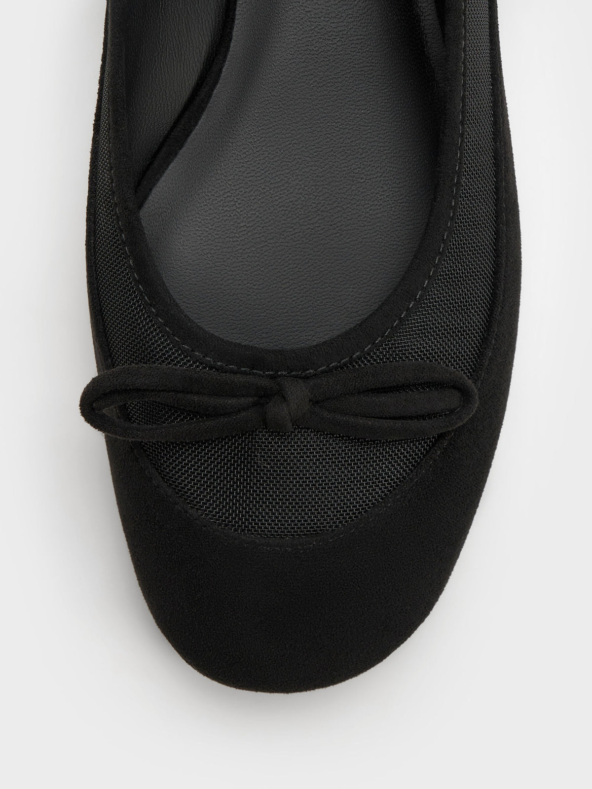 CHARLES & KEITH Trending | Mulligan Faux Suede & Mesh Mary Janes - Black Textured