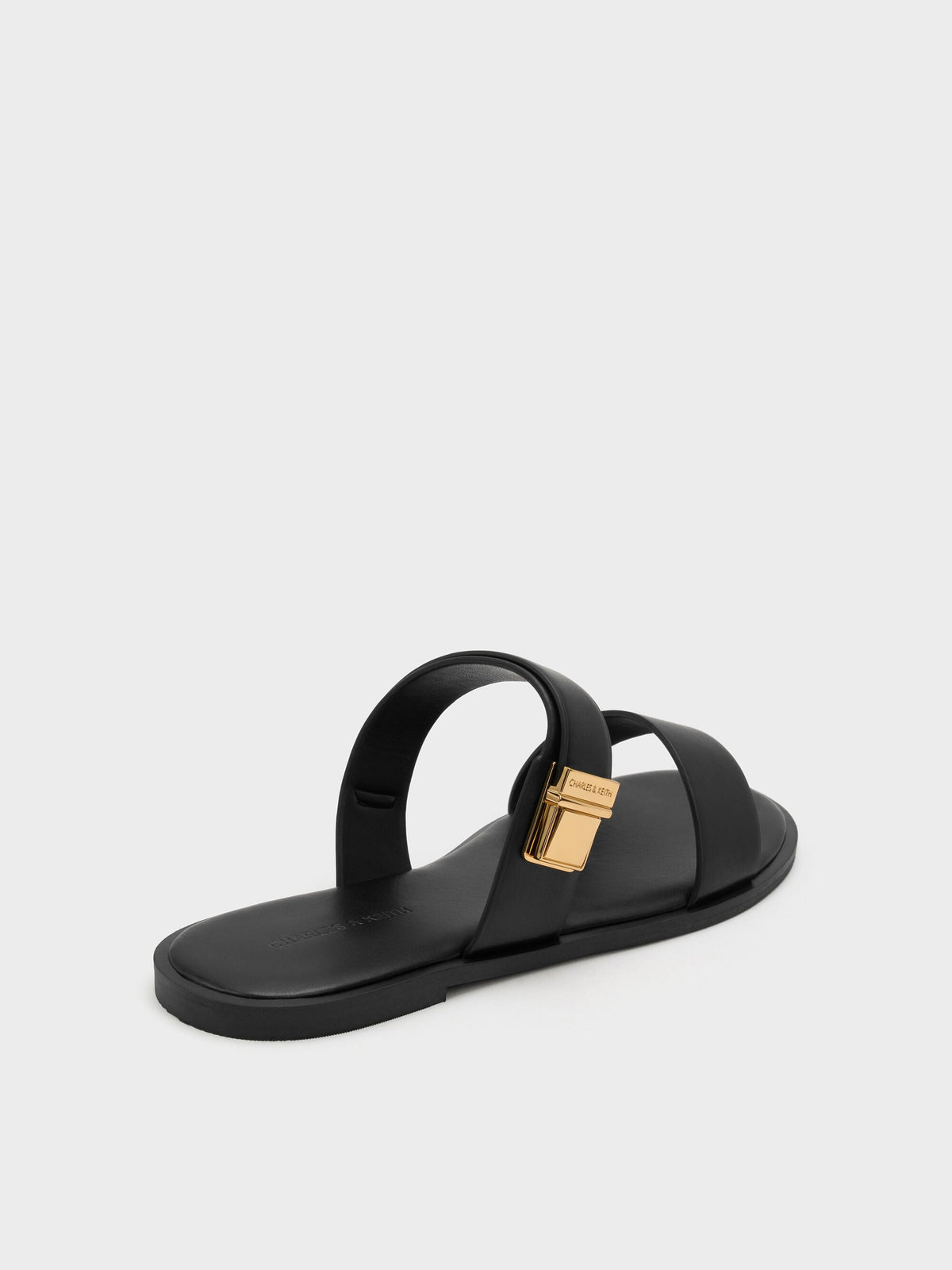 CHARLES & KEITH Trending | Dove Double-Strap Sandals - Black
