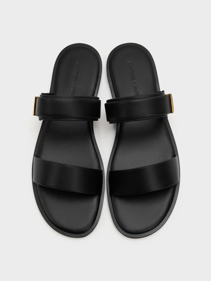 CHARLES & KEITH Trending | Dove Double-Strap Sandals - Black