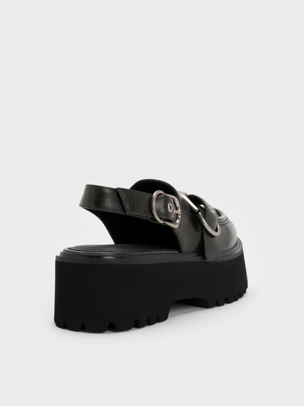 CHARLES & KEITH Sale | Eliot Platform Slingback Loafers - Grey