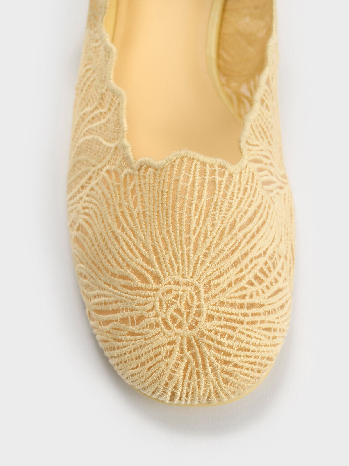 CHARLES & KEITH Essential | Meja Floral Mary Jane Flats - Yellow