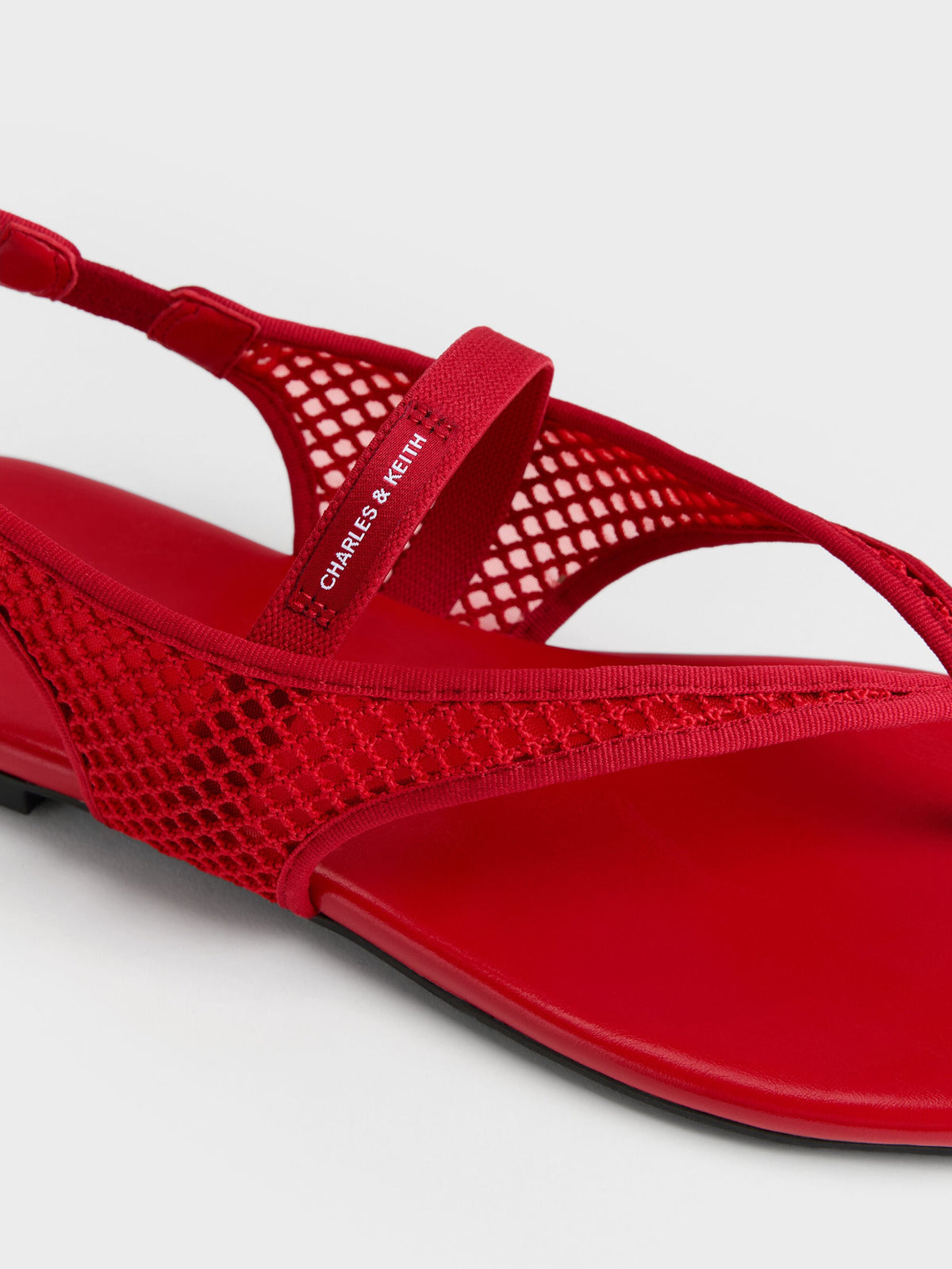 CHARLES & KEITH Great Value | Ellory Mesh Thong Slingback Sandals - Red