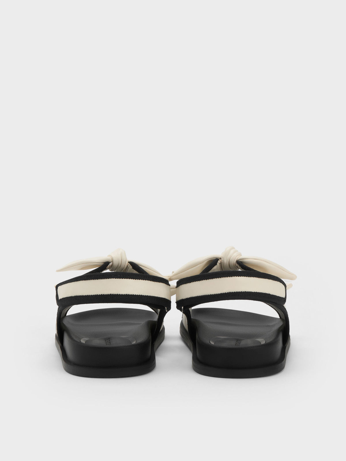 CHARLES & KEITH Deals | Contrast-Trim Knot-Bow Slingback Sandals - Chalk