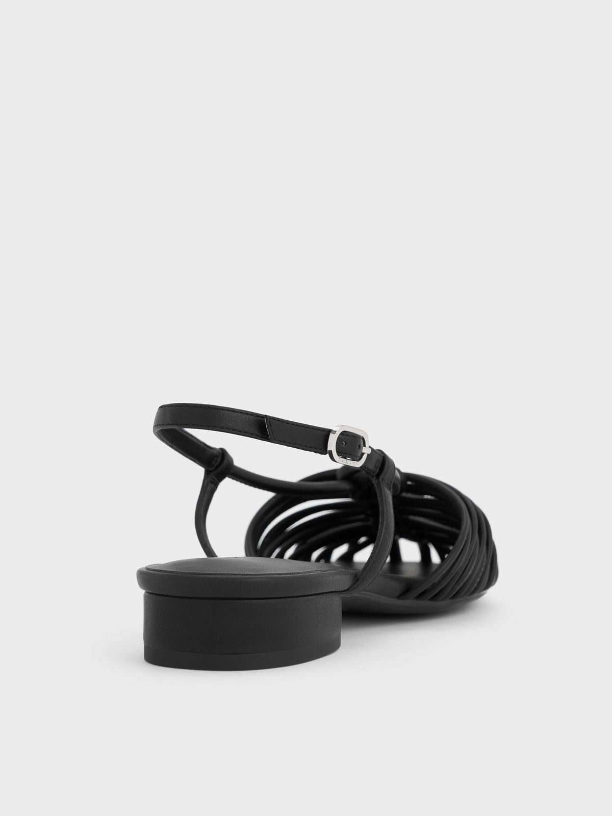 CHARLES & KEITH Top Pick | Linnea Woven Slingback Caged Sandals - Black