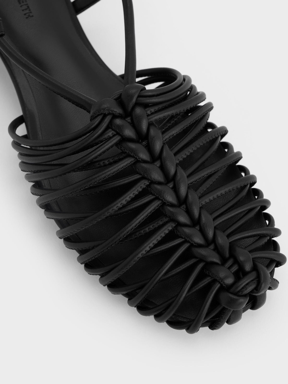 CHARLES & KEITH Top Pick | Linnea Woven Slingback Caged Sandals - Black