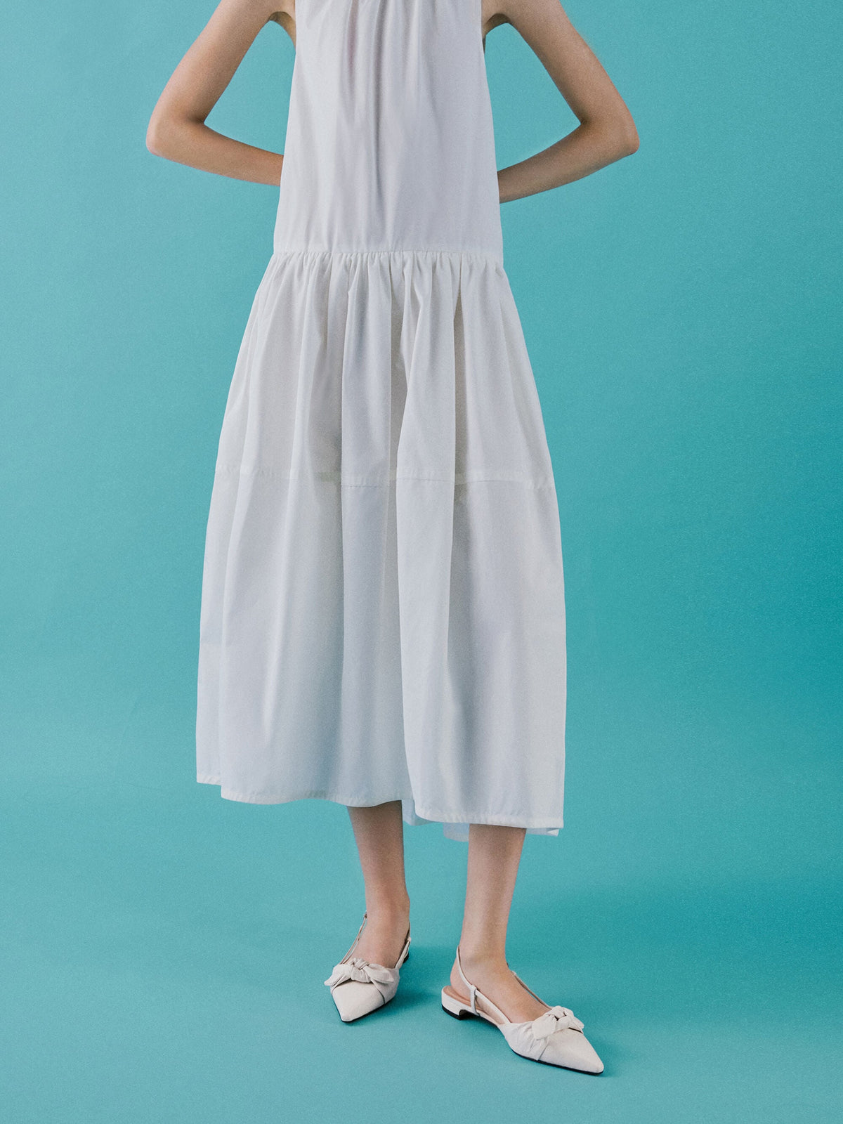 CHARLES & KEITH Discount | Jayce Leather Knot-Bow Slingback Flats - White
