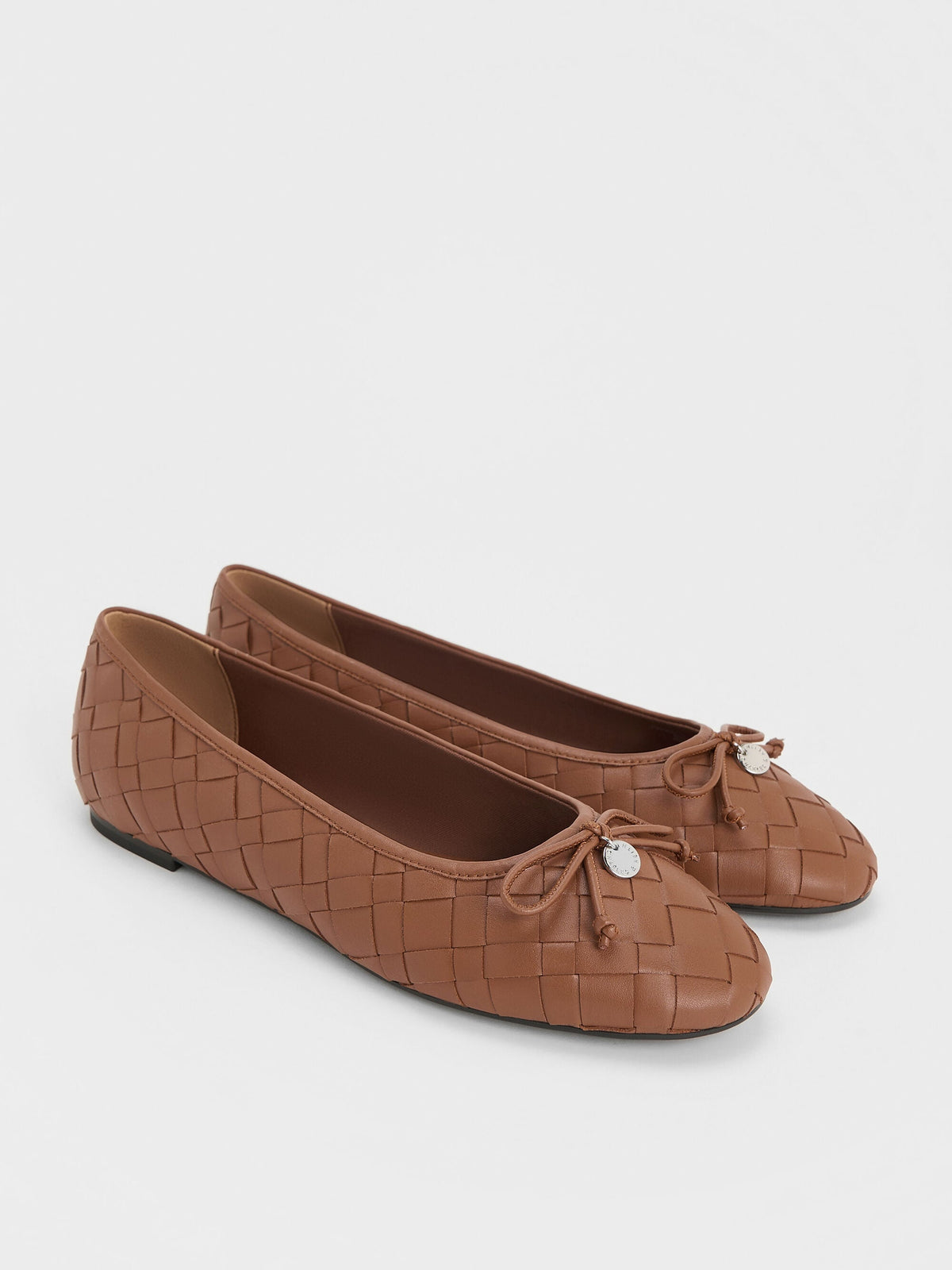 CHARLES & KEITH Everyday | Ivette Woven Bow Ballet Flats - Brown