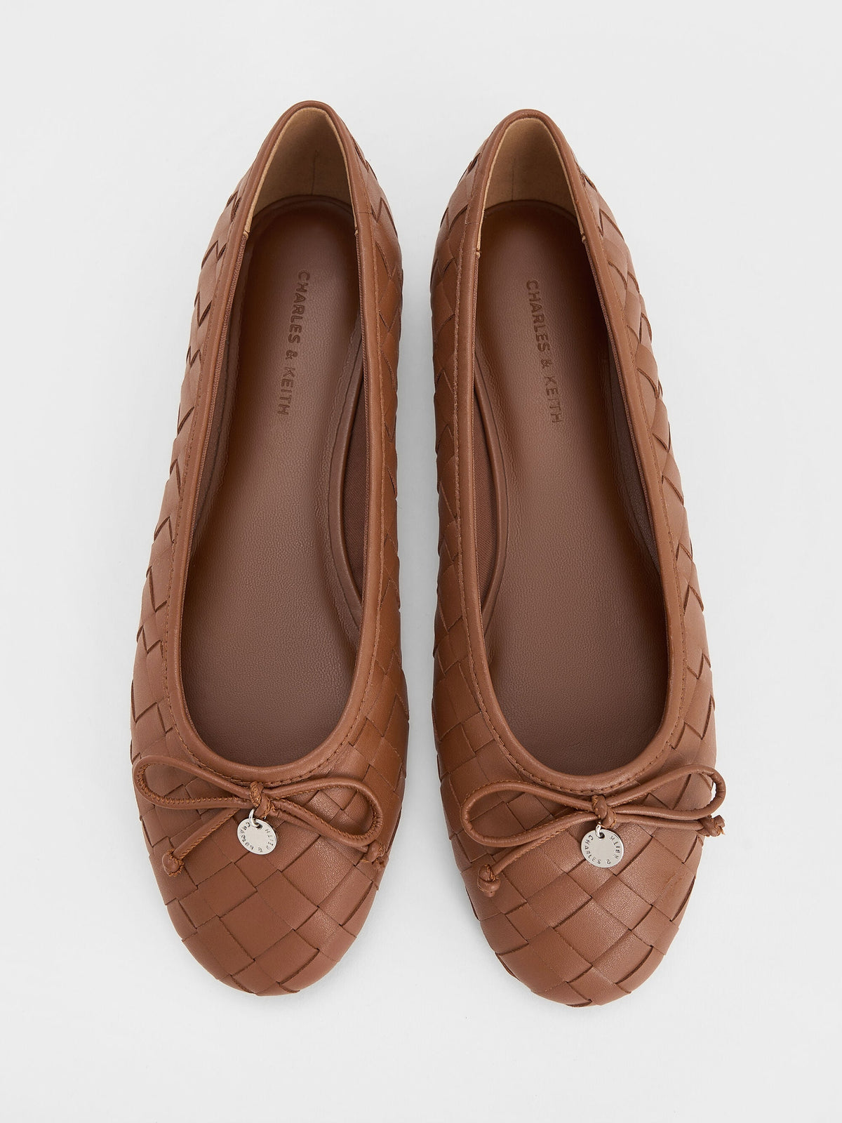 CHARLES & KEITH Everyday | Ivette Woven Bow Ballet Flats - Brown