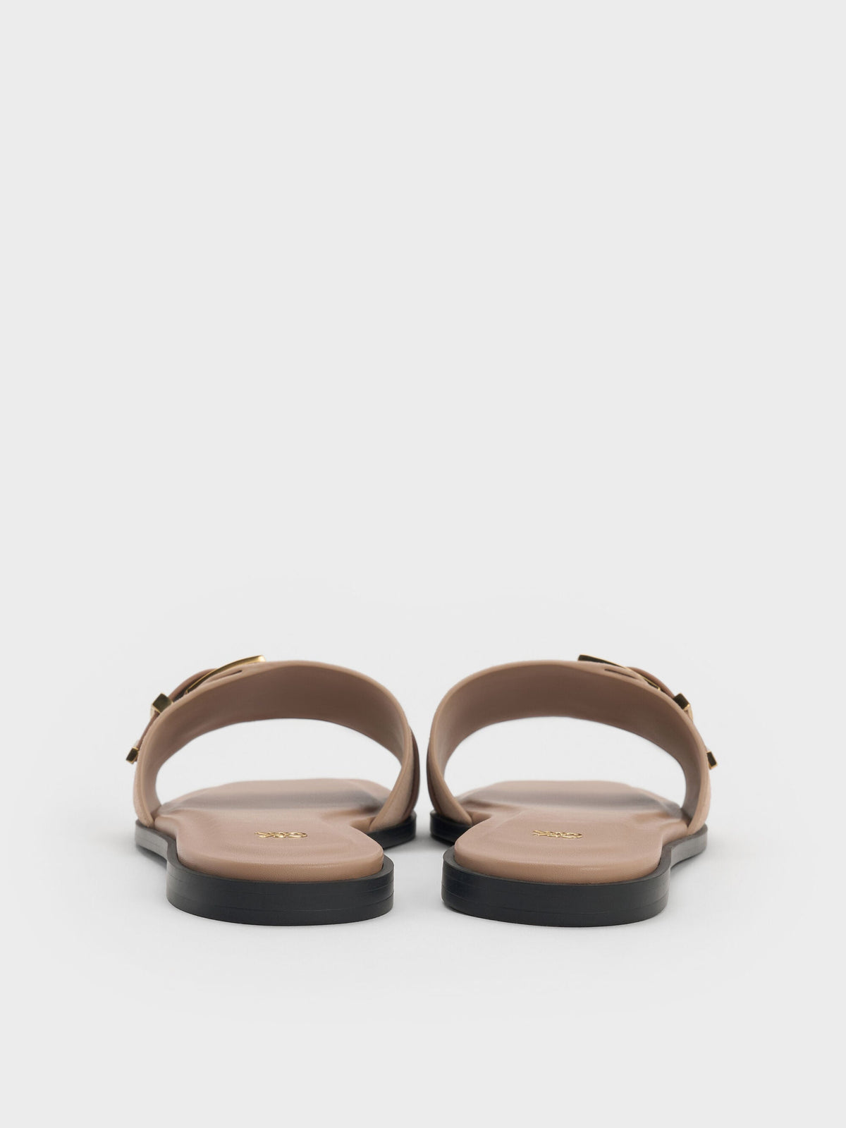 CHARLES & KEITH Special Offer | Whitney Suede & Leather Slide Sandals - Taupe