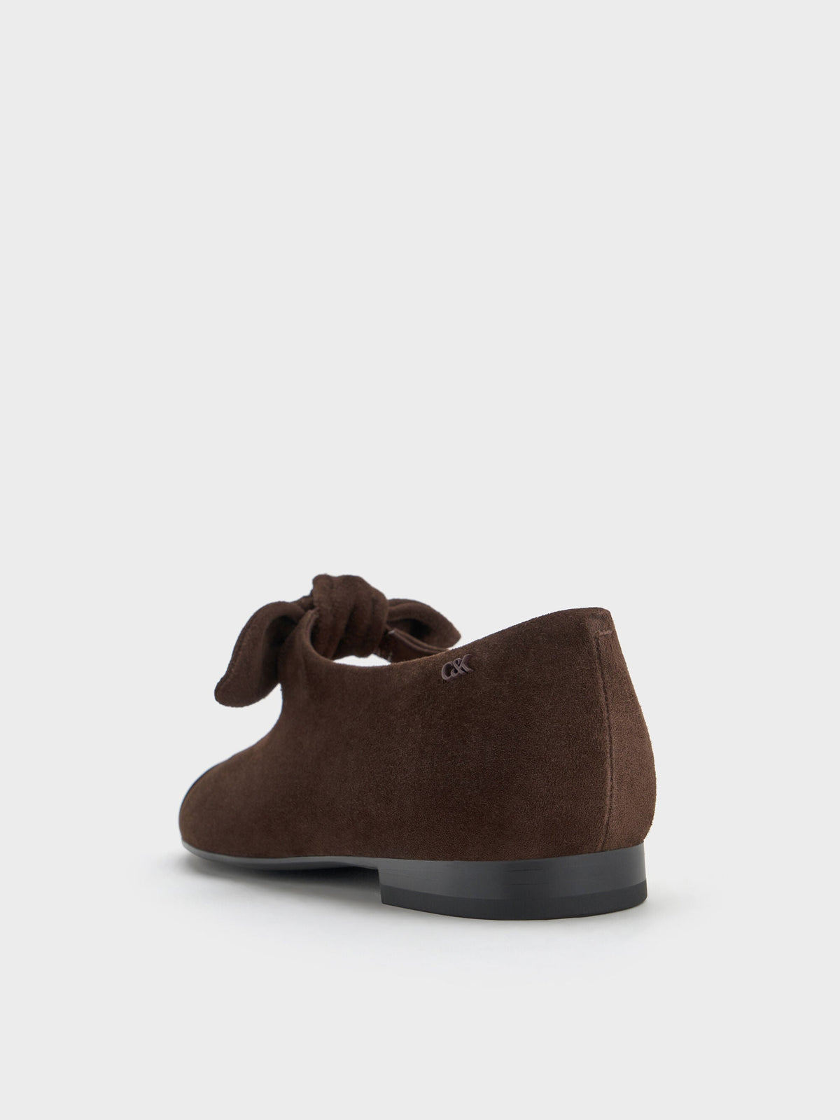 CHARLES & KEITH Hot Sale | Suede & Leather Mary Janes - Dark Brown Textured