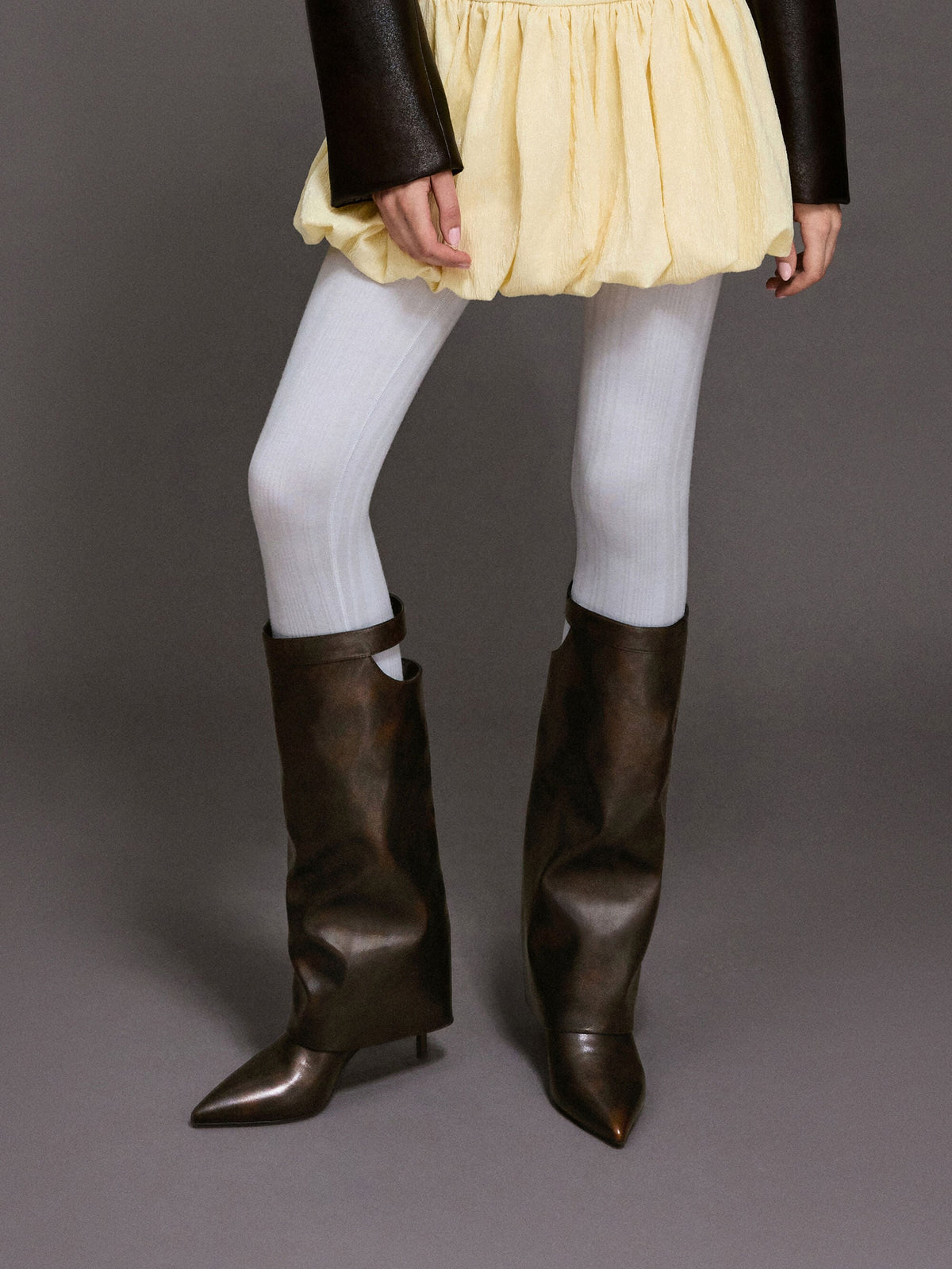 CHARLES & KEITH Trending | Cut-Out Stiletto Knee-High Boots - Brown