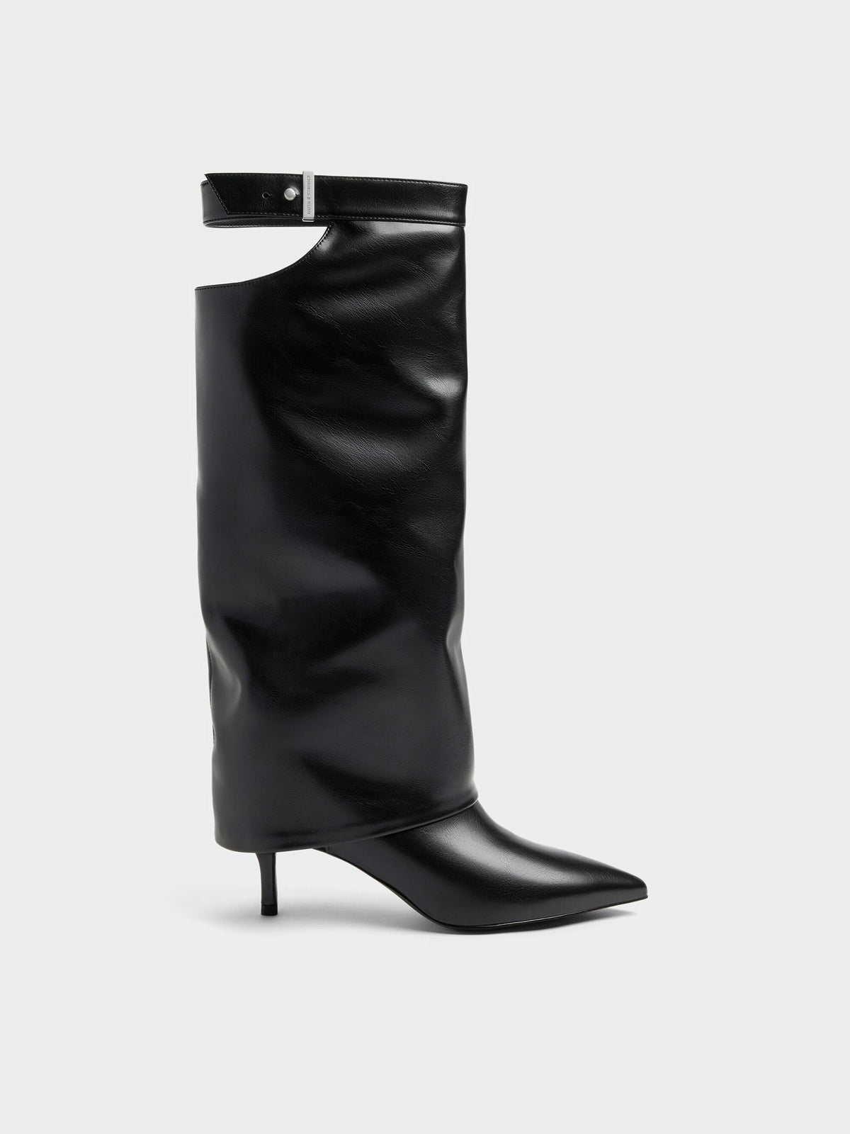 CHARLES & KEITH Trending | Cut-Out Stiletto Knee-High Boots - Black