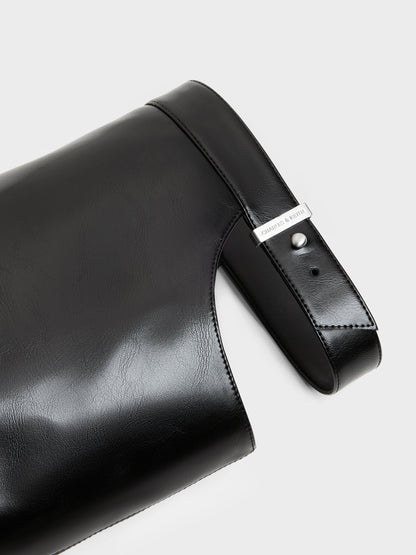CHARLES & KEITH Trending | Cut-Out Stiletto Knee-High Boots - Black