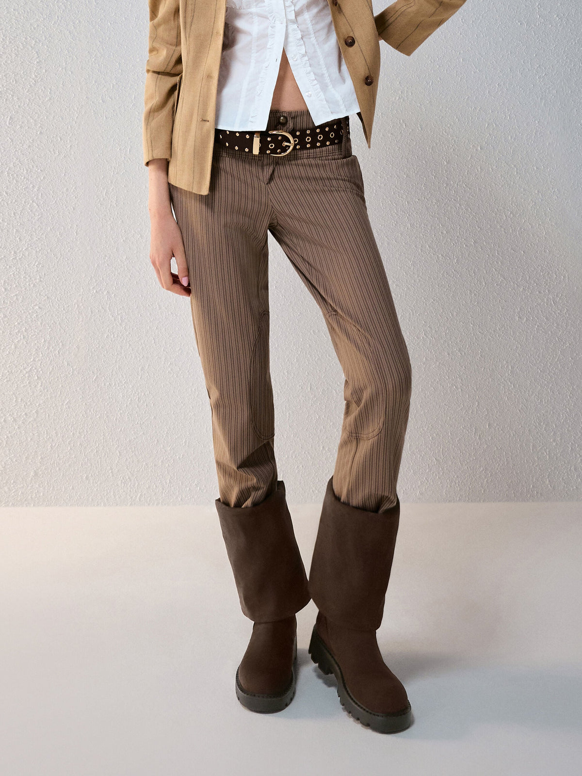 CHARLES & KEITH Discount | Camilla Faux Suede Thigh-High Boots - Dark Brown Textured