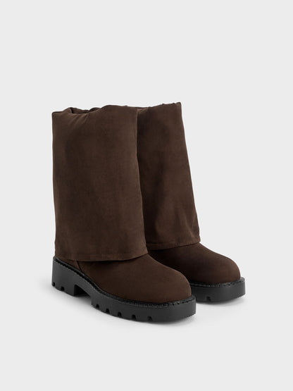 CHARLES & KEITH Discount | Camilla Faux Suede Thigh-High Boots - Dark Brown Textured