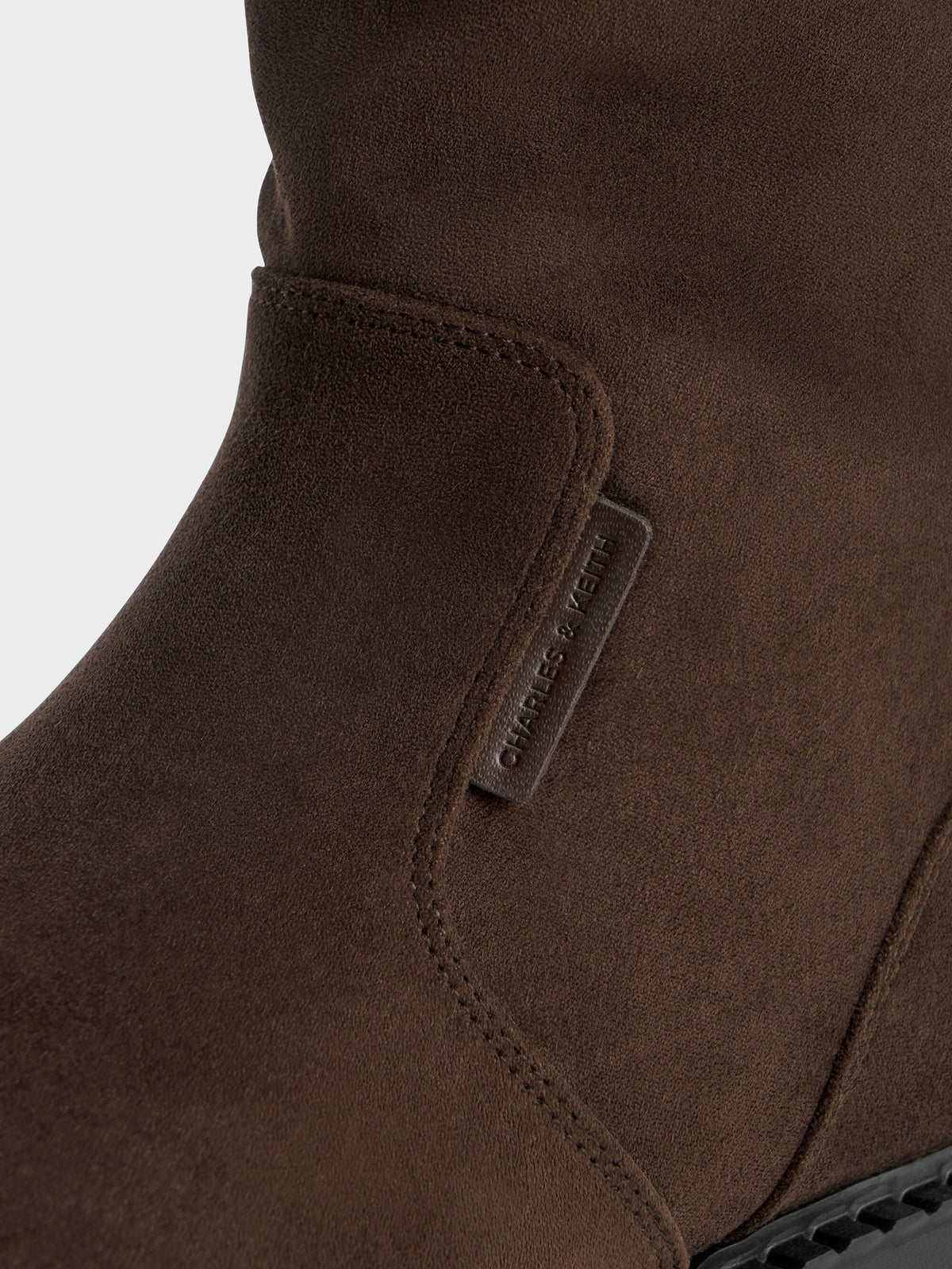 CHARLES & KEITH Discount | Camilla Faux Suede Thigh-High Boots - Dark Brown Textured