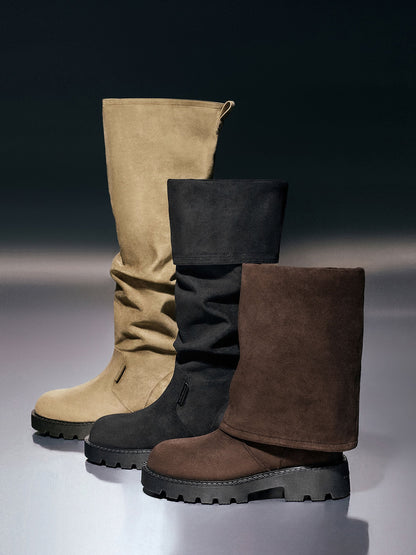 CHARLES & KEITH Discount | Camilla Faux Suede Thigh-High Boots - Dark Brown Textured