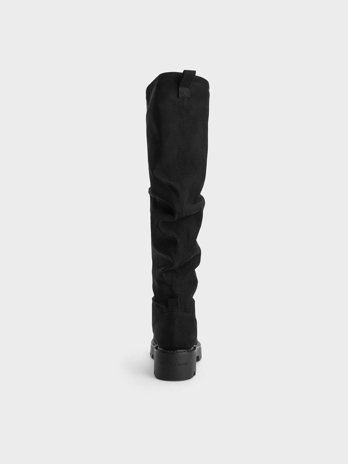 CHARLES & KEITH Recommended | Camilla Faux Suede Thigh-High Boots - Black Textured