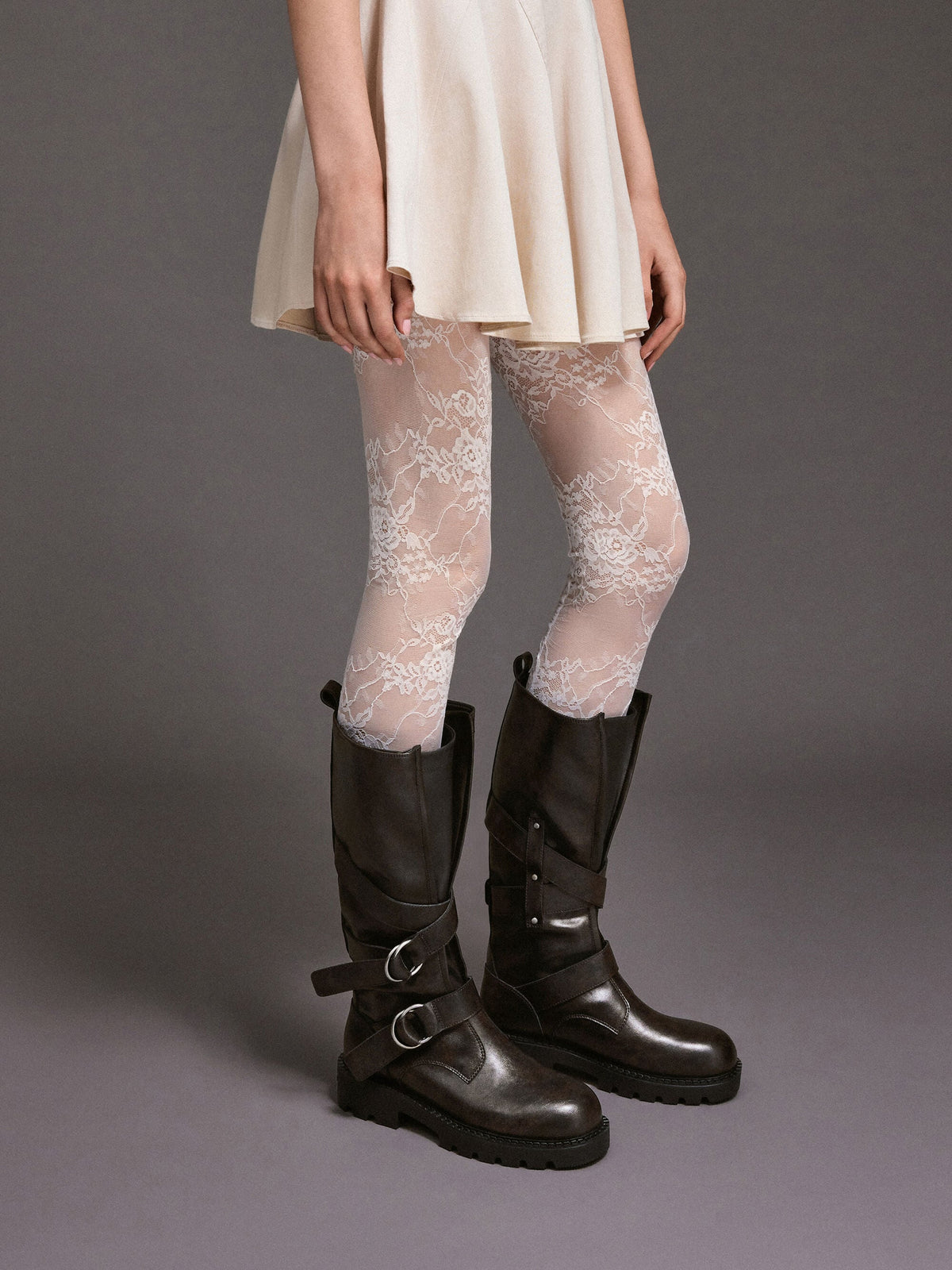 CHARLES & KEITH Discount | Double-Strap Knee-High Boots - Dark Brown